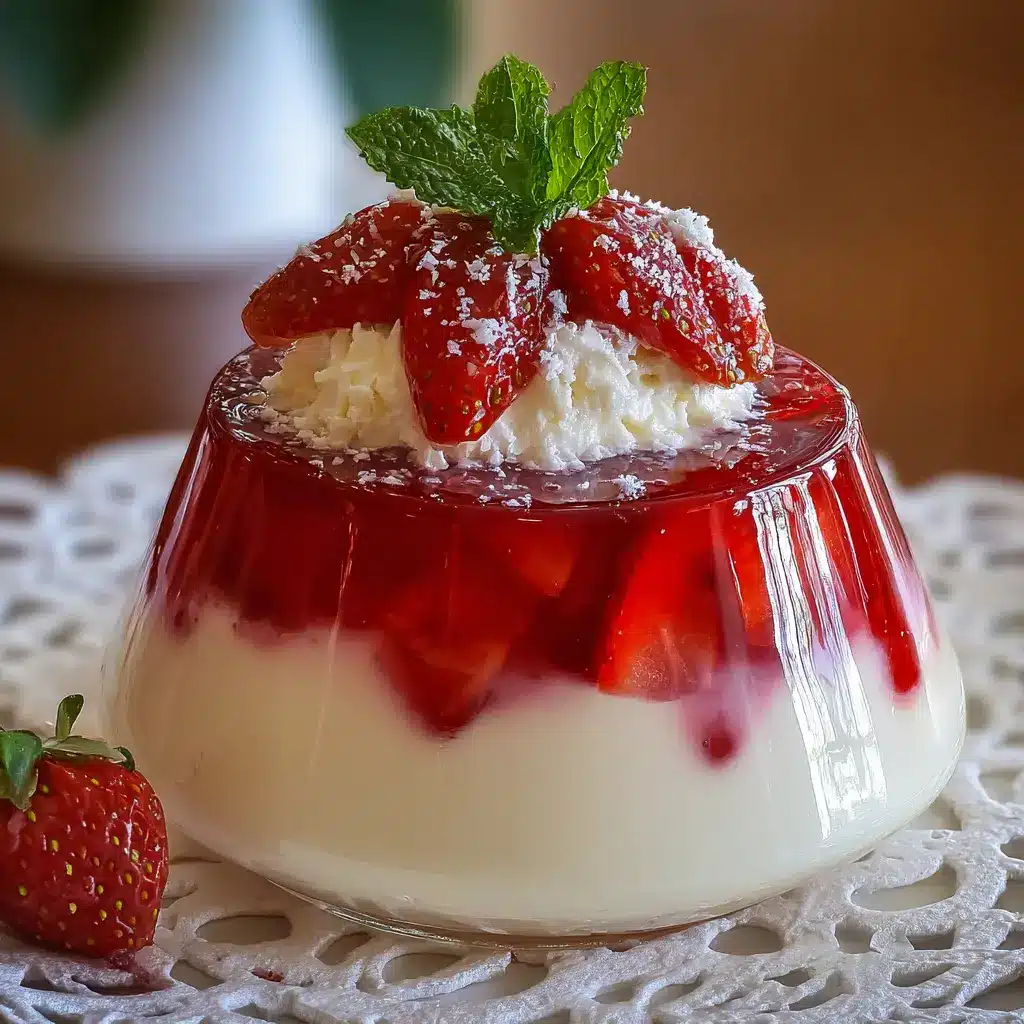 Gelatina Flotatina de Fresa y Queso Crema