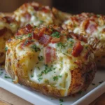 Patatas Rellenas de Queso y Turkey Bacon