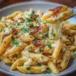 Penne cuatro quesos