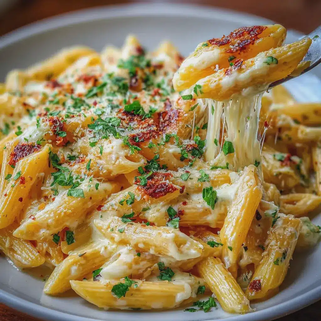 Penne cuatro quesos