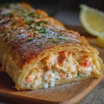 Strudel cremoso de cangrejo y langosta en hojaldre