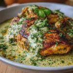 Pechuga de Pollo con Crema de Cilantro 🌿🍗
