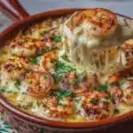 Lasaña de Camarones al Ajillo y Queso