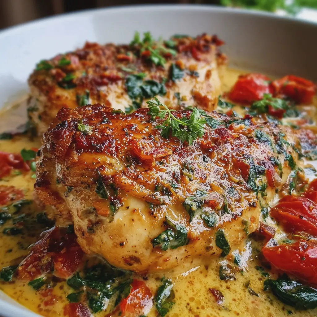 Pollo cremoso estilo toscano
