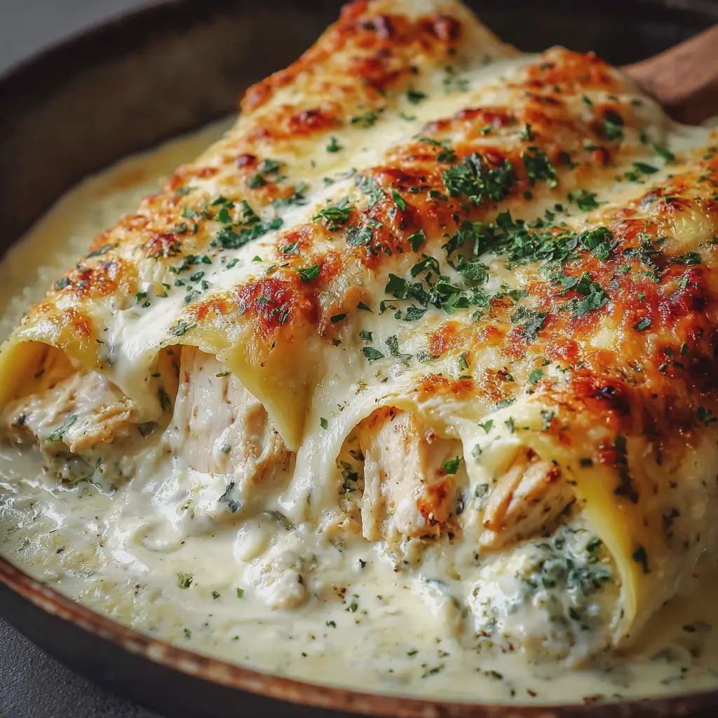 CANELONES DE POLLO ALFREDO