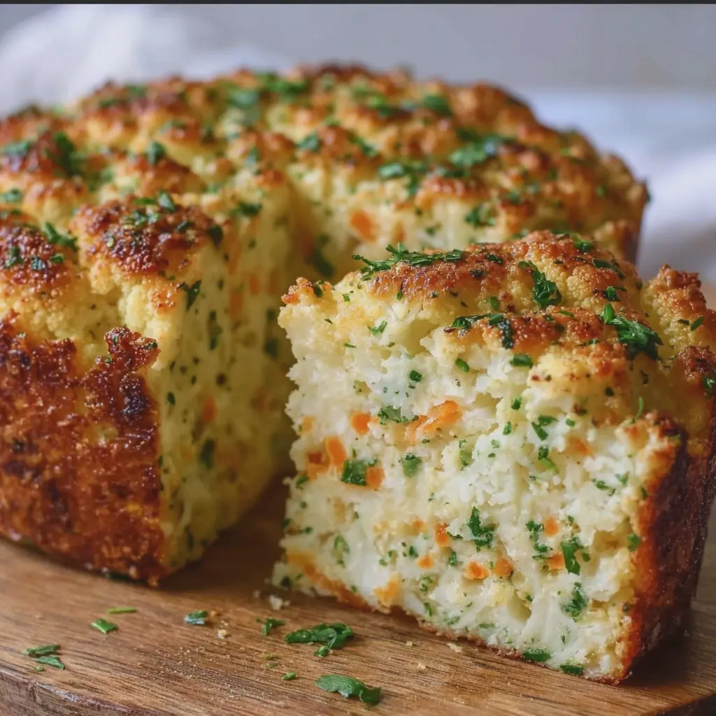 TORTA DE COLIFLOR Y QUESO 🧀🥦