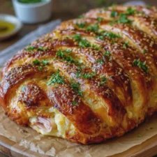 Trenza de Hojaldre con Pavo y Queso: Deliciosa y Fácil Receta Casera