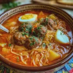 SOPA DE FIDEOS CON ALBONDIGUITAS