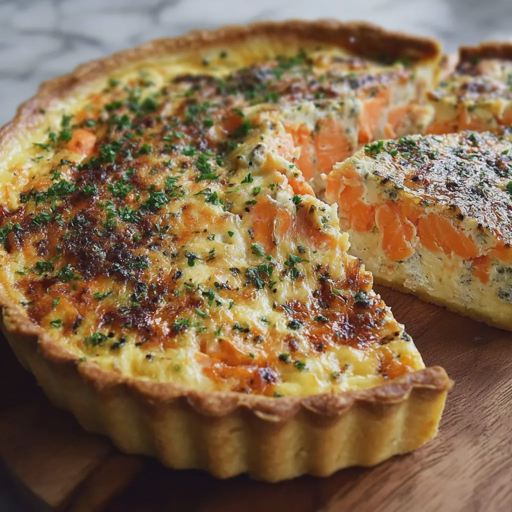 Quiche de salmón y Boursin