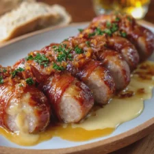 Salchichas envueltas en tocino: receta indulgente con salsa cremosa