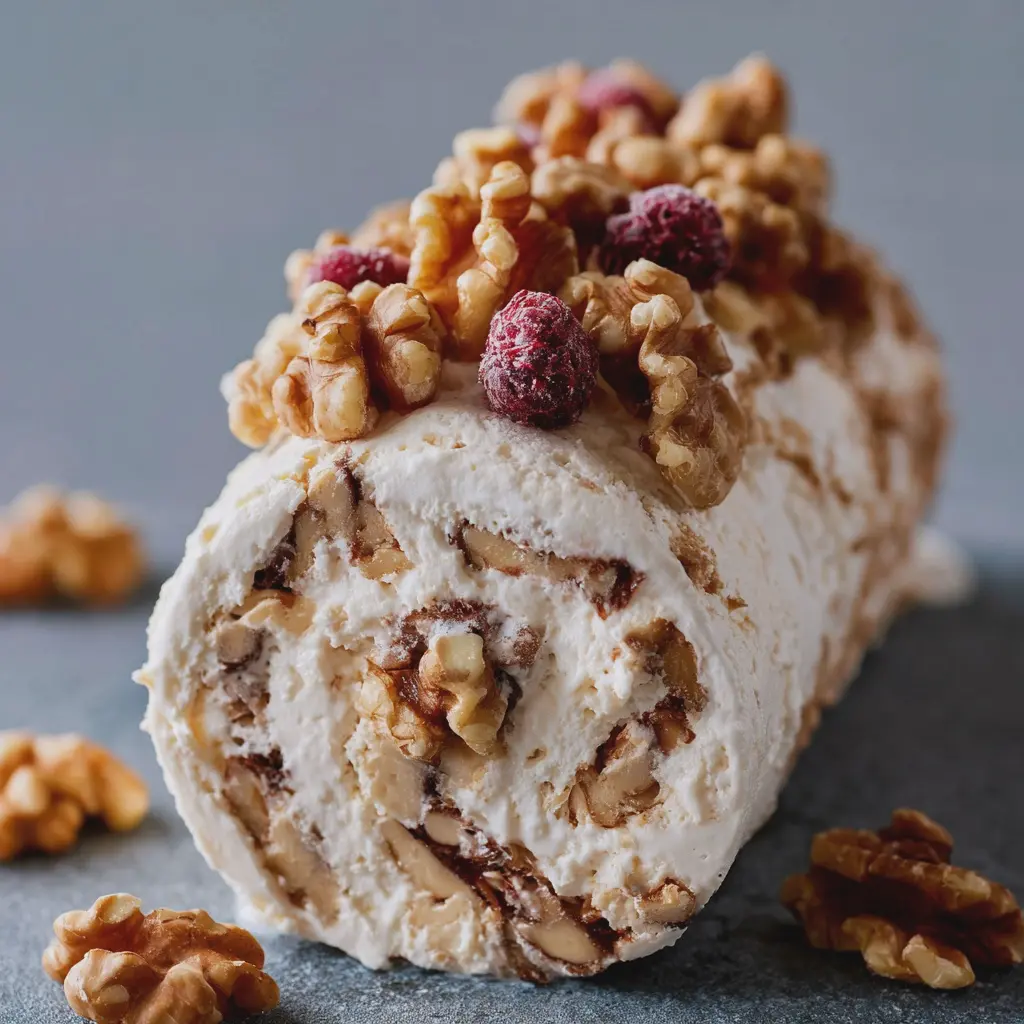 Tronco Helado de Nueces y Arándanos