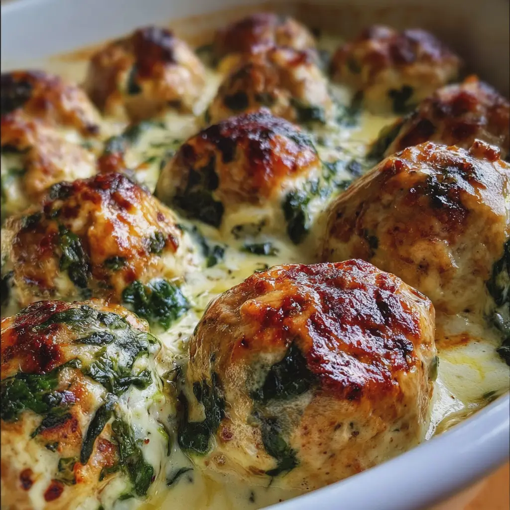 Albóndigas de Pollo con Ricotta y Espinacas al Horno