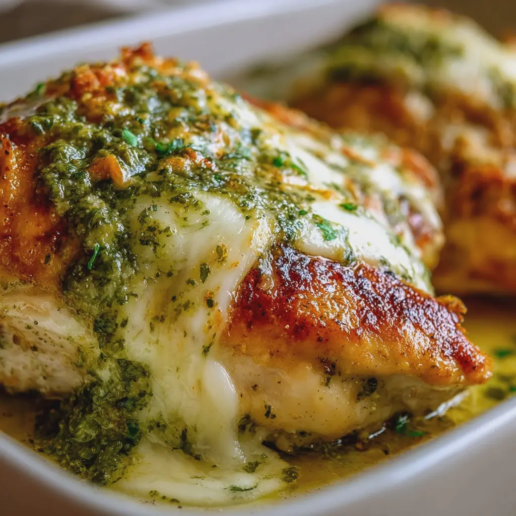 Pollo cremoso con pesto y mozzarella