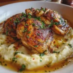 Pollo sobre Puré de Patatas