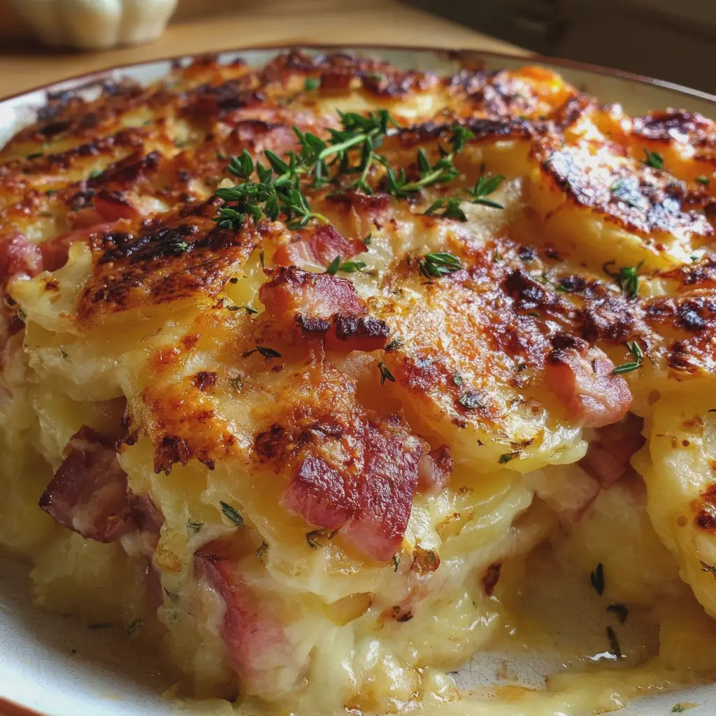 Patatas Gratinadas con Queso y Bacon de Pavo