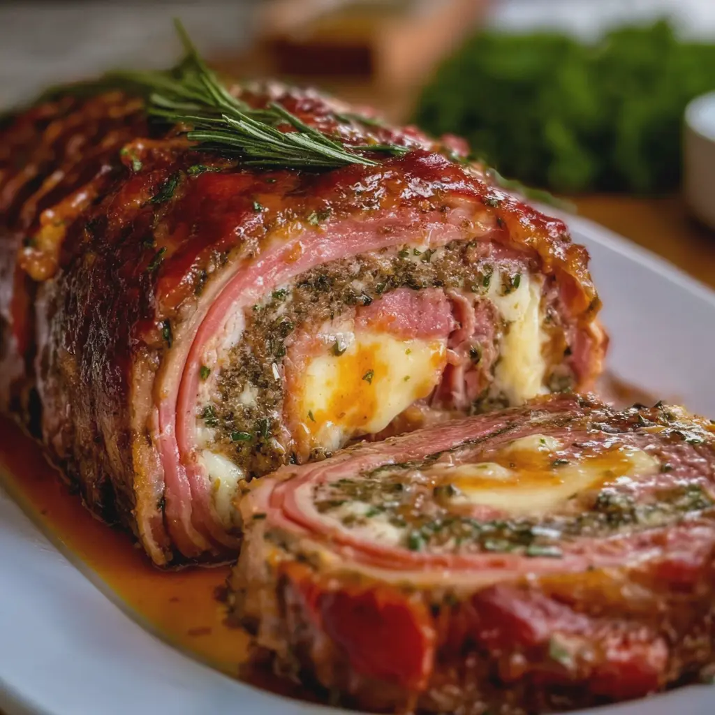 ROLLO DE CARNE RELLENO DE JAMÓN Y QUESO 🥩🧀