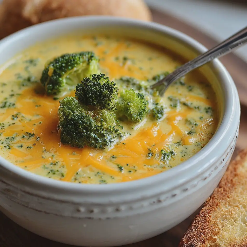 Soupe crémeuse au brocoli et au cheddar