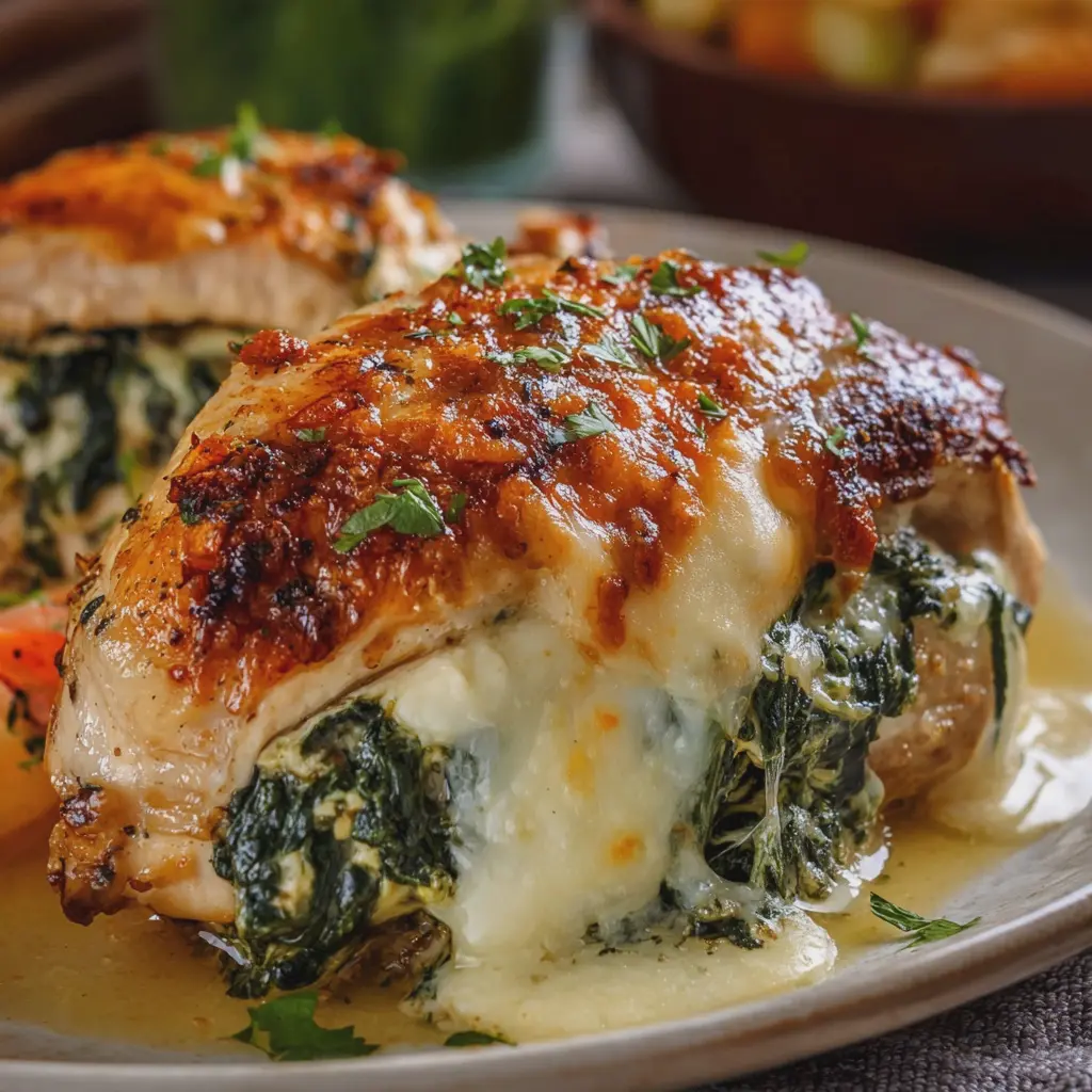 Pollo Relleno de Espinacas y Queso