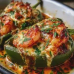 Pimientos Rellenos de Gambas y Queso Crema
