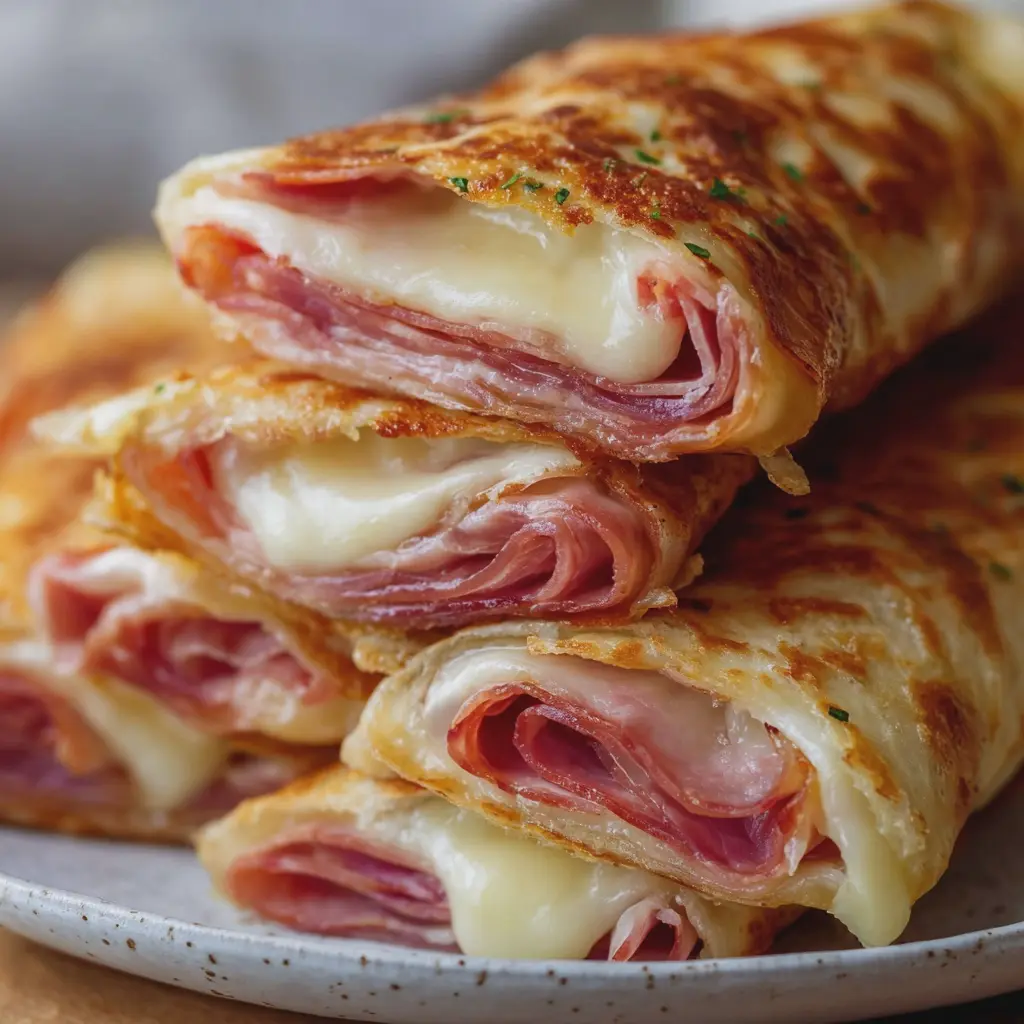 ENROLLADOS DE JAMÓN Y QUESO CON TORTILLAS