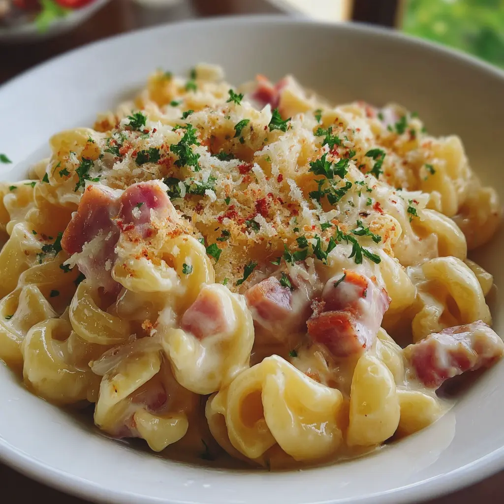 Macarrones con Jamón de Pavo y Crema
