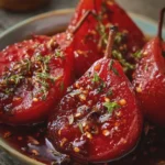 Peras en Salsa de Uva y Especias