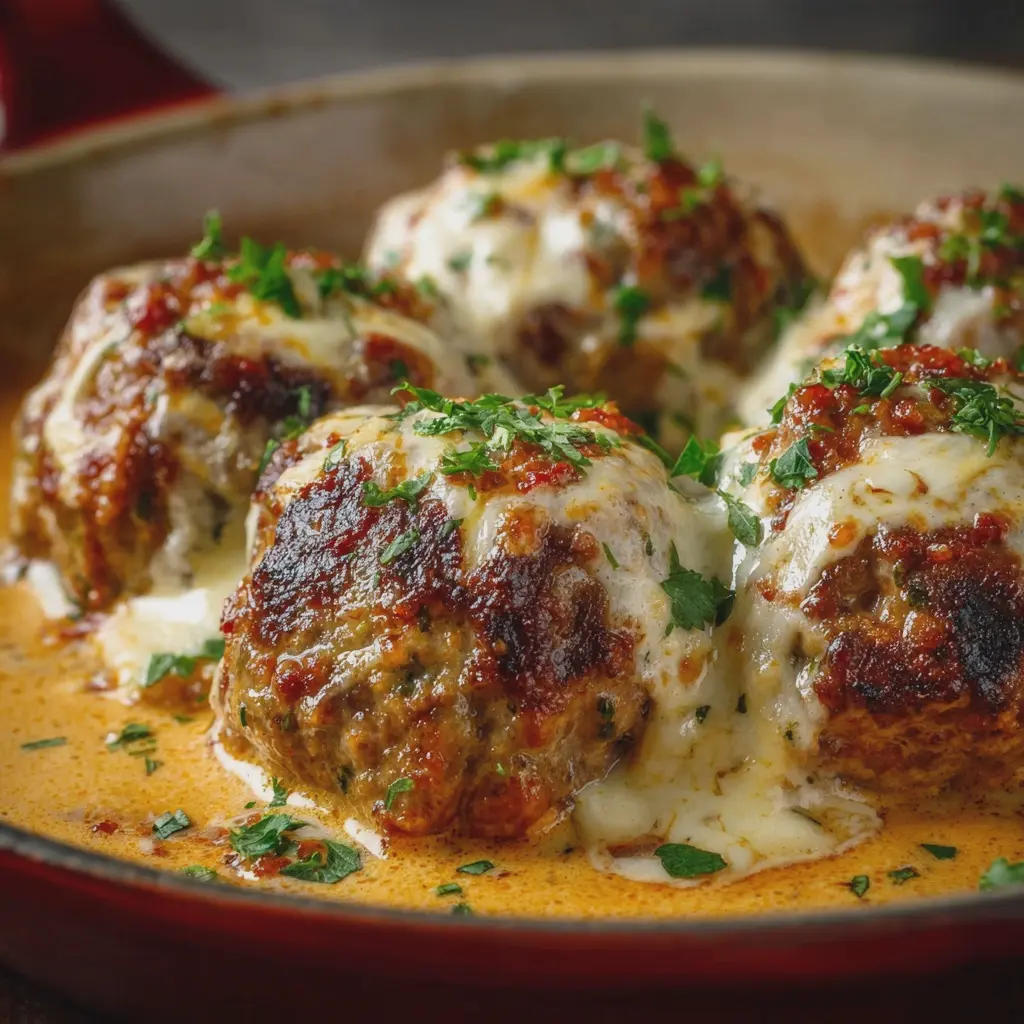 ALBÓNDIGAS RELLENAS DE QUESO EN CREMA DE CHIPOTLE