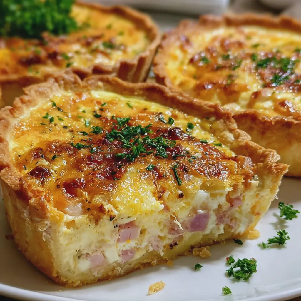 Quiché de Queso Jamón de Pollo y Cebolla