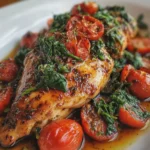 Pechuga de Pollo al Balsámico con Espinacas y Tomates