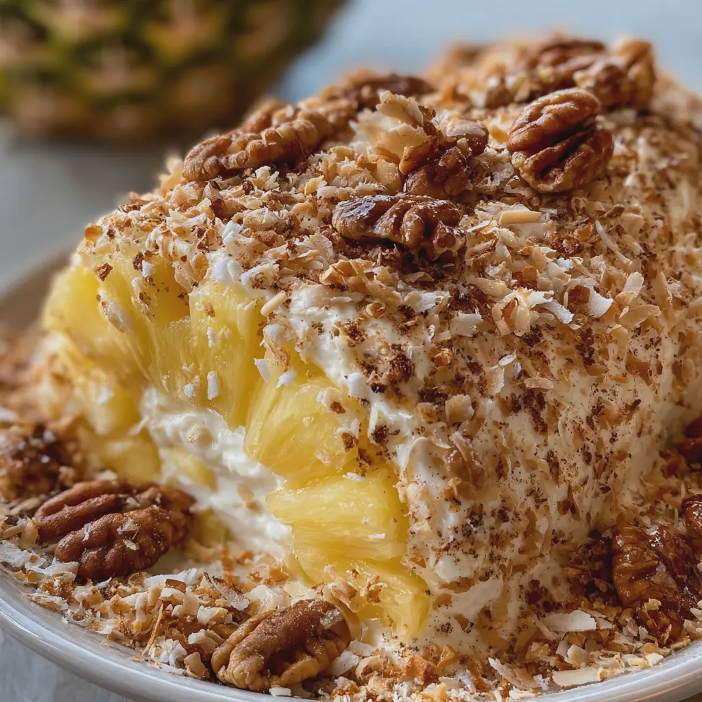 Queso Crema con Piña, Nuez y Coco