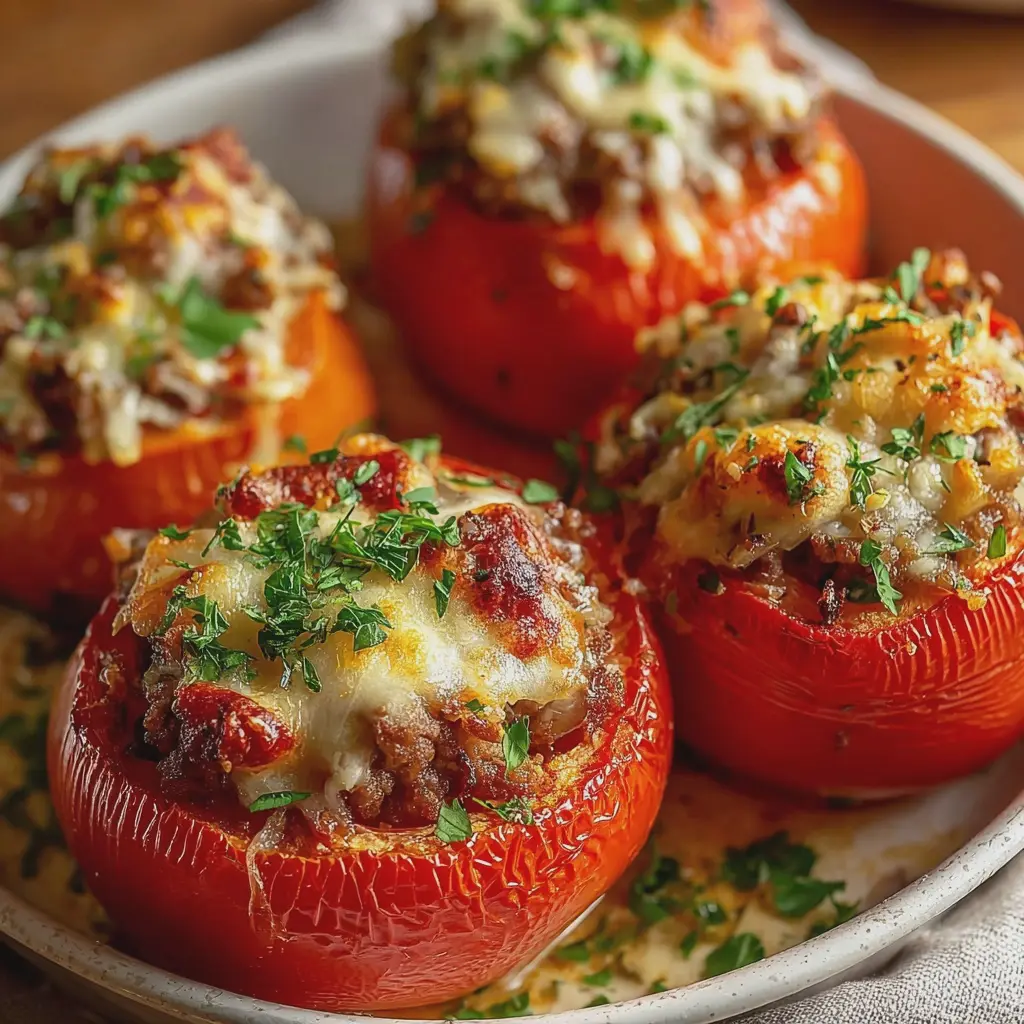 Tomates rellenos de carne picada