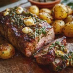 Lomo Asado con Romero Ajo y Papitas