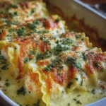 Rollitos de Lasaña Alfredo con Camarones en Mantequilla de Ajo Cremosa
